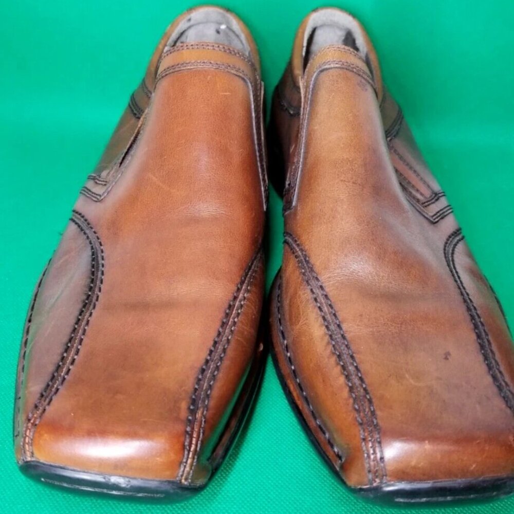 Clarks Loafers Casual Brown Leather 86163‎ 12/08 EUC Men Size 13M Slip On Flat
